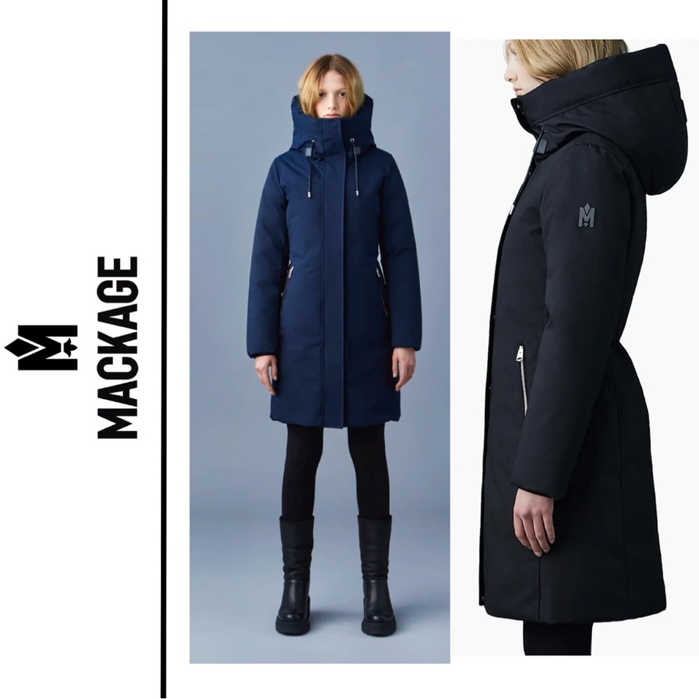 NEW Mackage SHILOH-FZ 2-IN-1 fitted down coat with removable bib & natural fur